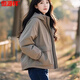 恒源祥短款外套女2025新款今年流行沖鋒衣小個(gè)子早秋超火休閑秋裝款春秋 卡其灰 L 建議105-120斤