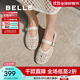 百麗（Belle）度假風(fēng)鏤空瑪麗珍鞋女2025夏新透氣平底淺口單鞋D7Q1DBQ5 米白 38 (240mm)