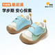 基諾浦春秋季軟底透氣學(xué)步鞋嬰兒機能鞋男女兒童寶寶鞋子GB2480冰藍