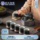 蘇氏陶瓷（SUSHI CERAMICS）手繪山水畫功夫茶具提梁壺茶具套裝1壺6杯禮盒裝J0564
