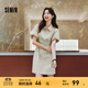 森馬（Semir）連衣裙女翻領(lǐng)燈籠袖鹽系休閑風(fēng)2025新款夏季防曬收腰短裙戶(hù)外 奶白10536 L