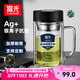 富光銀離子抗菌高硼硅玻璃杯大容量帶茶隔水杯子辦公加厚泡茶杯家具館