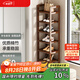 安爾雅楠竹簡(jiǎn)易鞋架門(mén)口多層家用鞋架子宿舍防塵鞋柜置物架 茶色7-30