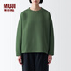 無印良品（MUJI）Labo 男女通用 雙層編織毛圈套頭衫 男式女式無性別衛(wèi)衣 BF197A3A 卡其綠 M(170/88A)