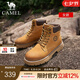 駱駝（CAMEL）【王俊凱同款】經(jīng)典大黃靴情侶款復(fù)古英倫風(fēng)戶外工裝馬丁靴男鞋 G13W076002W 駝色（女款） 35