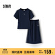 森馬（Semir）套裝女小心機短上衣高腰半身裙2025夏拼接蕾絲兩件套107425117010