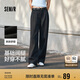 森馬休閑褲女百搭腰帶長(zhǎng)褲女士夏季通勤顯瘦闊腿褲101324127003A