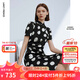 朗姿復(fù)古波點(diǎn)氣質(zhì)旗袍新中式國(guó)風(fēng)設(shè)計(jì)感連衣裙夏季新款裙子女 黑色 M