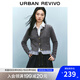 UR2025春季新款女裝拼接假兩件新年戰(zhàn)袍針織開衫UYU950032 中灰花灰 S