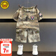 G.DUCKKIDS小黃鴨兒童迷彩服套裝男女童軍訓服中大小童活動(dòng)衣服學(xué)生軍訓服裝 沙漠T恤加短褲【夏款】 130 尺碼7~8歲【120-130cm】cm