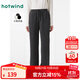 熱風(fēng)（Hotwind）女士加絨衛(wèi)褲冬季新款加厚條絨休閑直筒褲時(shí)尚寬松顯瘦闊腿褲女褲 52深灰 M