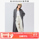 佐丹奴裙子女文藝風(fēng)開叉下擺暗條紋長(zhǎng)袖襯衫連衣裙女05465070