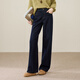 ESE-Y加絨復古直筒牛仔褲女2025年冬季新款保暖顯瘦窄版闊腿褲子 深藍色-薄絨-小個(gè)子 28