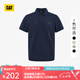 CAT卡特POLO衫男士經(jīng)典華夫格美式短袖翻領(lǐng)T恤25春夏新品通勤上裝 藏青色 L