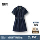 森馬（Semir）森柔牛仔|商場同款牛仔連衣裙女工裝風(fēng)2025新款夏季收腰短裙 牛仔深藍(lán)88301 L