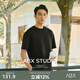 a.b.x夏季240G雙面莫代爾棉空氣層短袖T恤男寬松圓領(lǐng)半袖白色打底衫 黑色 XL