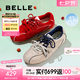 百麗（Belle）周雨彤同款跳跳糖25秋新網(wǎng)面透氣德訓(xùn)鞋休閑鞋B2432CM5預(yù)售 淺灰【張儷同款跳跳糖】 37 (235mm)