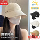 浩冠趙露思同款遮陽帽防曬帽新款漁夫太陽帽大頭圍帽子女春夏季鴨舌帽 米白色 可調(diào)節(jié)
