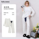 tutuanna春秋睡衣女 基礎素色透氣套頭長(cháng)袖長(cháng)褲家居服女套裝 米白色 M 160/84A 適合身高155-170