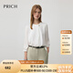 PRICH簡(jiǎn)約淡人氣質(zhì)飄帶圓領(lǐng)七分袖襯衫2025早秋新款肌理感上衣女 39象牙白色 M