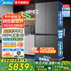 美的（Midea）熊墩墩系列601/603升十字四開門風(fēng)冷無霜一級(jí)能效變頻雙系統(tǒng)底部散熱超薄零嵌PST+凈化大容量冰箱 BCD-601WUSPZM(E)