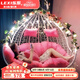 樂(lè)系（LEXI） 吊椅雙人鳥巢秋千吊籃家用室內(nèi)陽(yáng)臺(tái)吊蘭戶外吊床藤椅搖籃椅躺椅 雙人白色細(xì)藤特大號(hào) 靜音款