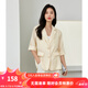 梵希蔓ol通勤女裝小個(gè)子西裝外套女春秋質(zhì)感高級(jí)透感薄款職場(chǎng)西服 V8019 杏色 M