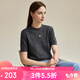 兆君2024秋冬純色簡約精紡羊毛衫女半高領(lǐng)短袖打底薄針織衫 深空灰 105/L
