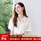 百圖betu女裝2025夏季新款襯衫定制肌理印花料通勤短袖上衣女2504T39 米白 L
