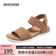 斯凱奇（Skechers）涼鞋女士2025年夏季平底休閑鞋涼拖鞋復(fù)古外穿透氣沙灘鞋114710