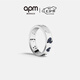 APM Monaco[周翊然同款]藍銀愛(ài)心戒指情侶個(gè)性對戒浪漫生日送女友七夕禮物 銀白色 52