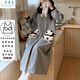 草景家孕婦睡衣秋冬季待產(chǎn)裙加厚空氣棉月子服產(chǎn)婦產(chǎn)后大碼哺乳睡裙 QSY7795長(zhǎng)裙#贈(zèng)送同款頭巾 XL碼 (推薦體重120-135斤左右)