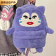 蕉京日系雙肩包女卡通小胖龍包包搞怪大容量毛絨背包學(xué)生上課通勤書(shū)包 紫色高掛胖貓
