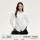 VEROMODA 襯衫女2024早秋新款七分袖翻領(lǐng)收腰中長(cháng)款上衣簡(jiǎn)約324331008