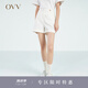 OVV2023春夏新款女裝輕薄舒適易搭白色休閑短褲 米白（凈色）06 S