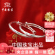 中國珠寶 SINO GEM聰明伶俐紅繩寶寶推拉銀手鐲足銀999純銀鐲子送兒童周歲生日禮物 聰明伶俐童鐲-約31g+品牌禮盒