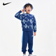 NIKE 耐克兒童套裝兩件套 2025秋季男童純棉童裝衛(wèi)衣長(zhǎng)褲子長(zhǎng)袖套裝 靛藍(lán)色 【100%純棉】 120 /6 【建議身高110-116cm】