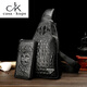 casa-kupsCK鱷魚(yú)紋真皮男士胸包斜跨包哪款單肩包男式胸前包挎包小背包運動(dòng) 大鱷魚(yú)胸包加手包