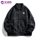 DIDGERIDOO美式潮牌皮衣外套男女款秋冬寬松復(fù)古翻領(lǐng)夾克簡約百搭情侶衣服男 黑色（NE01） XL （推薦體重145-165斤）