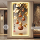 意識形態(tài)五福臨門(mén)玄關(guān)墻裝飾畫(huà)輕奢大氣入門(mén)正對掛畫(huà)豎款帶燈走廊過(guò)道壁畫(huà) G8228五福臨門(mén)A 50*100（建議0.7米-0.8米的墻面） 高清質(zhì)感油畫(huà)布+鋁合金框 輕奢金框