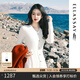 歌力思（ELLASSAY）【博主同款】秋季新款100%綿羊毛東方簡奢風(fēng)針織連衣裙女B-M029 純凈白 M