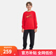 NIKE 3BRAND 耐克男女童衛(wèi)衣+褲子2件套2025秋季新款兒童衛(wèi)衣長褲套裝 學(xué)院紅 140 /68 【建議身高128-140cm】