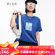 雲上生活女裝設計款藝術(shù)剪影花卉印花T恤兩色可選T6946X 海藍色 S