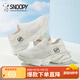SNOOPY史努比童鞋兒童運動(dòng)鞋夏季網(wǎng)面透氣小白鞋男女童飛織鞋3827白色35