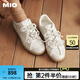 MIO米奧2025春季芭蕾風(fēng)休閑板鞋珍珠裝飾優(yōu)雅運(yùn)動(dòng)鞋設(shè)計(jì)舒適女鞋單鞋 金色 37