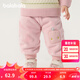 巴拉巴拉童裝寶寶褲子兒童長(zhǎng)褲嬰兒2025冬裝男童女童運(yùn)動(dòng)褲搖粒絨加厚時(shí)尚 粉紅 90