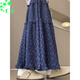 CS.LION韓系碎花半身裙女中長(cháng)款夏季2025新款高腰顯瘦a字長(cháng)裙蓬蓬蛋糕裙 藏藍色  L 110-125斤