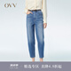 OVV2023春夏新款女裝棉質(zhì)中腰九分直筒錐形牛仔褲 牛仔藍（凈色）03 26