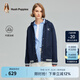 Hush Puppies【懶人系列】暇步士女裝冬新款美式休閑學(xué)院減齡加絨連帽外套 196深藍(lán) XL