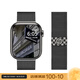 E-TREND適用蘋果手表表帶s10新款ultra2金屬iwatch9米蘭尼斯series10腕帶 官款_黑色（中圓格） 適用46mm表盤【新品10代iwatch】